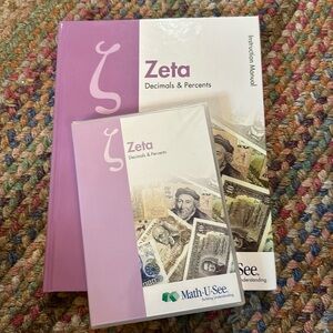 Math U See Zeta Instruction HB Manual, Test book and DVD NewSealed‎ Homeschool